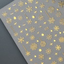 Nails Stickers Stars & Snowflakes Gold