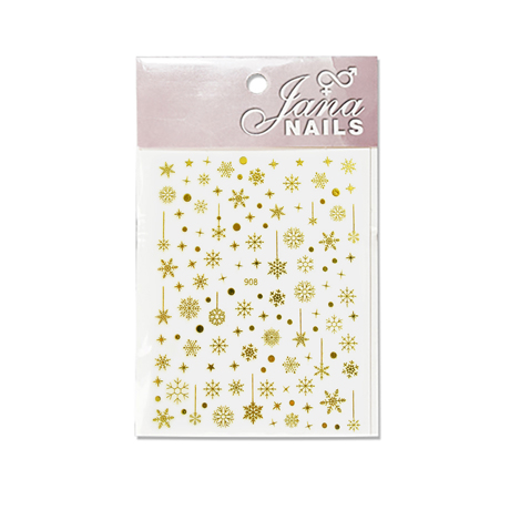 Nails Stickers Stars & Snowflakes Gold